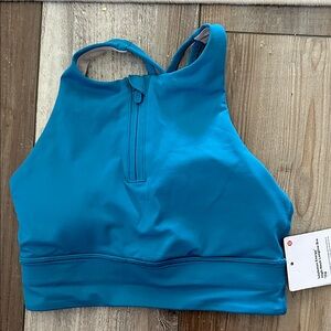 Lululemon Athletica Turquoise High-Neck Longline Bra 4
